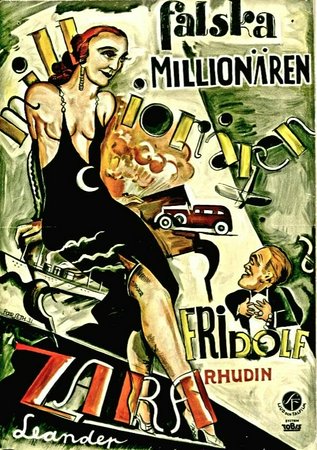 Falska miljonären,  Fridolf Rhudin, Zarah Leander, Helge Andersson