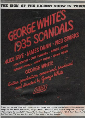 George White's 1935 Scandals, George White,Alice Faye,James Dunn,Cliff Edwards,Ned Sparks,Lyda Roberti,Arline Judge,Eleanor Powell,Emma Dunn,Benny Rubin
